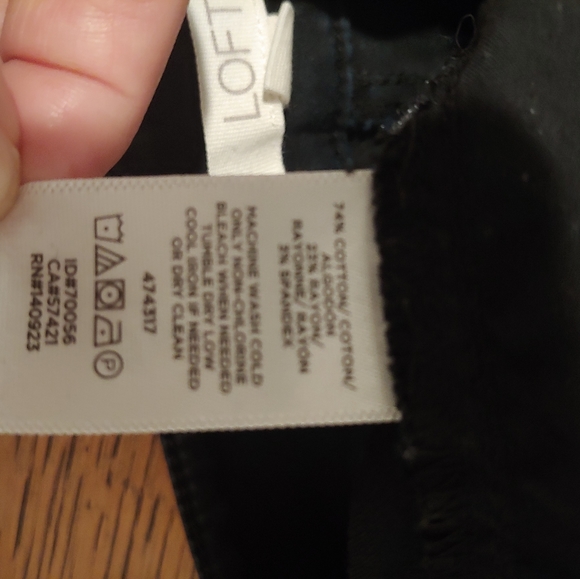Loft Marisa Cut Ankle Skinny Pants Size 8 Petite Black - Picture 7 of 10